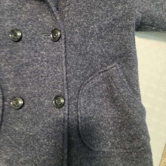 American Eagle Outfitters Women’s Peacoat  Hoodie Jacket M Wool Blend Navy - Picture 3 of 6